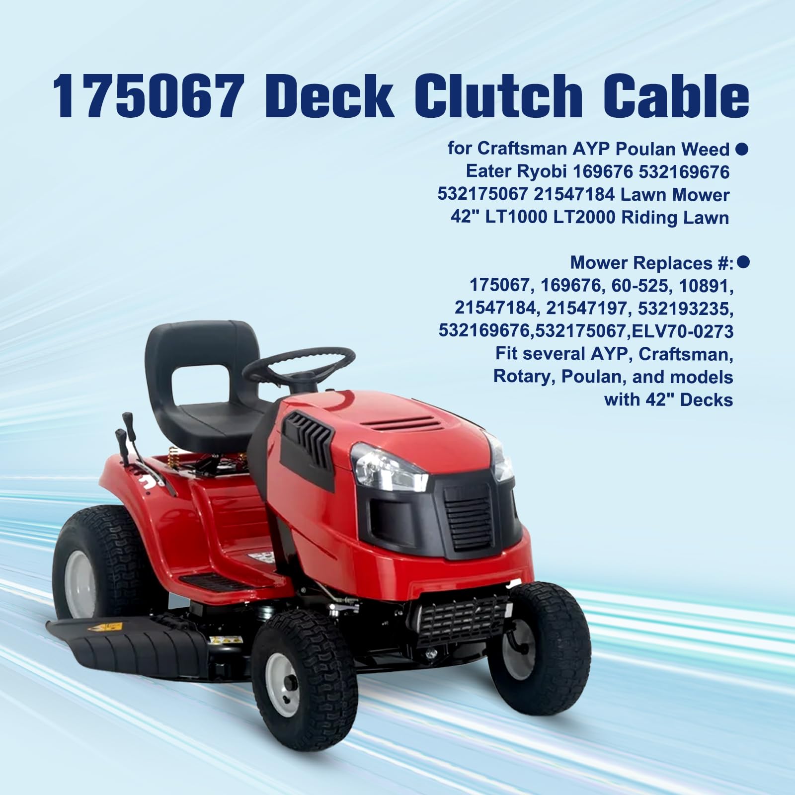 Amazon.com : Powtol 532175067 Deck Clutch Cable for 175067 169676